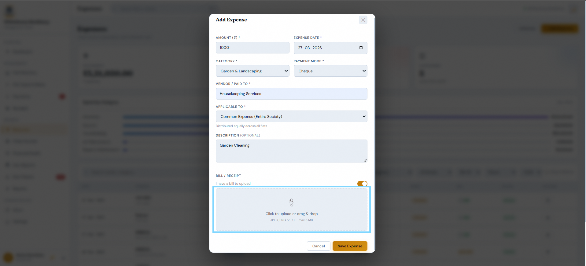 Bill Payment Proof Upload